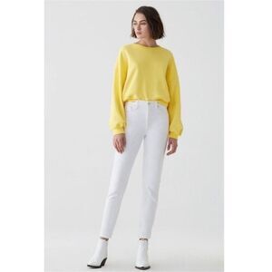 NWT AGOLDE Jamie High Rise Jeans Classic Fit White Womens Sz 29 Button Fly USA